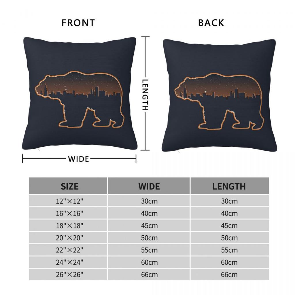 Chicago Illinois Skyline Square Pillowcase Polyester Linen Velvet Creative Zip Decor Throw Pillow Case Car Cushion Case