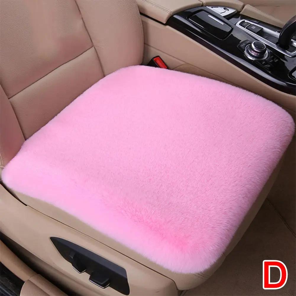 Car Seat Cushion Driver Seat Cushion Winter Warm Fluffy Cover Thick Pad Car Interior Wool Chair Seat Plush Accessories Home Q1R1