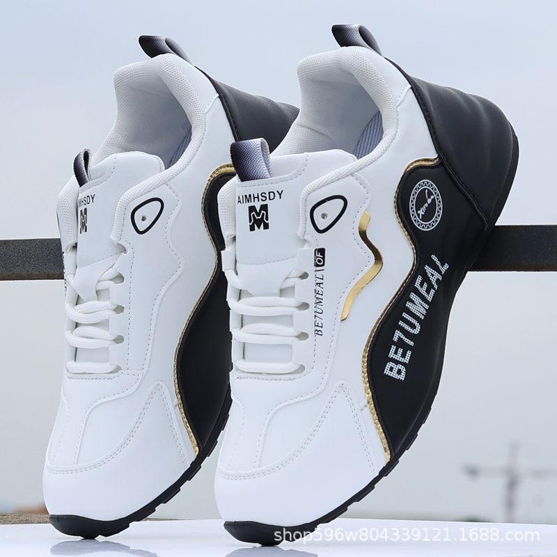 High-end Shoes Factory Direct Sales Winter Leather Sneakers Men's Casual 2024 Leather Dad Shoes Versatile Running Shoes
