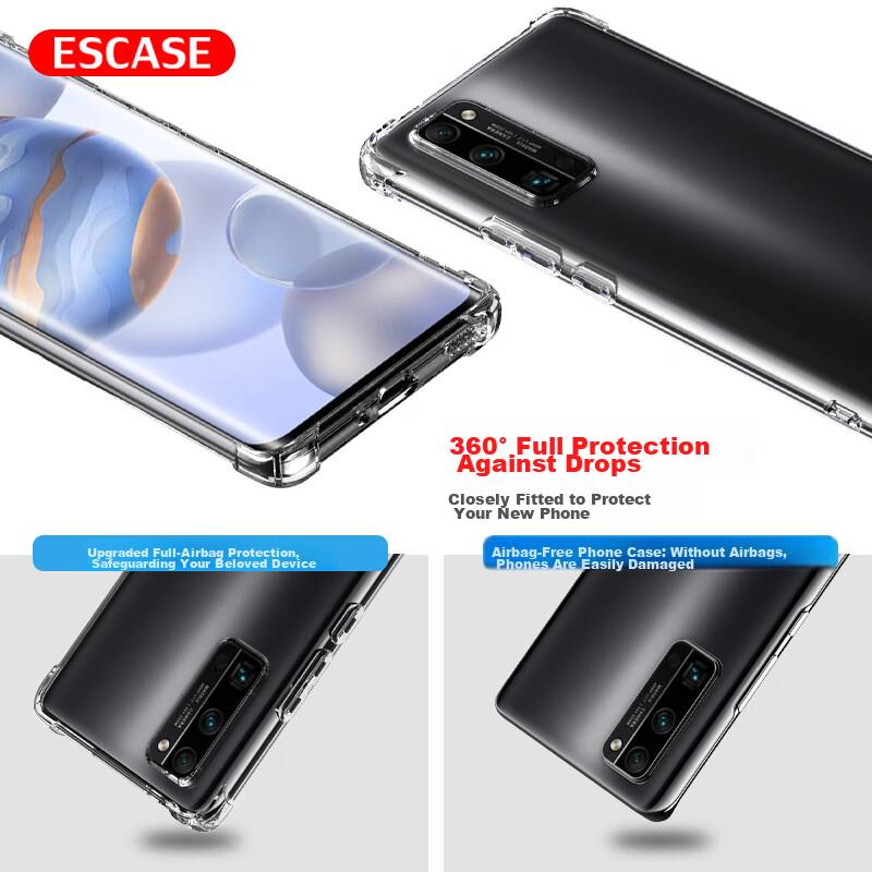 Honor 30 Pro/+ Phone Case, TPU Full Coverage Airbag Shockproof Case (With Lanyard Hole), ES-Ip9 Series, Upgraded Transparent White Versio
