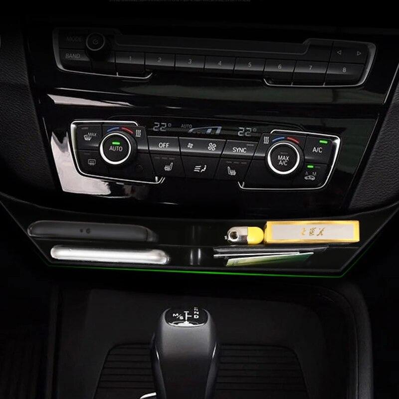 ABS Auto Center Console CD Panel Storage Box Stowing Tidying Sticker Car Interior Accessories Decoration For BMW X1 F48 2016-21