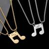 New Fashionable Beating Note Puzzle Couple Necklace Men and Women Couple Titanium Steel Necklace