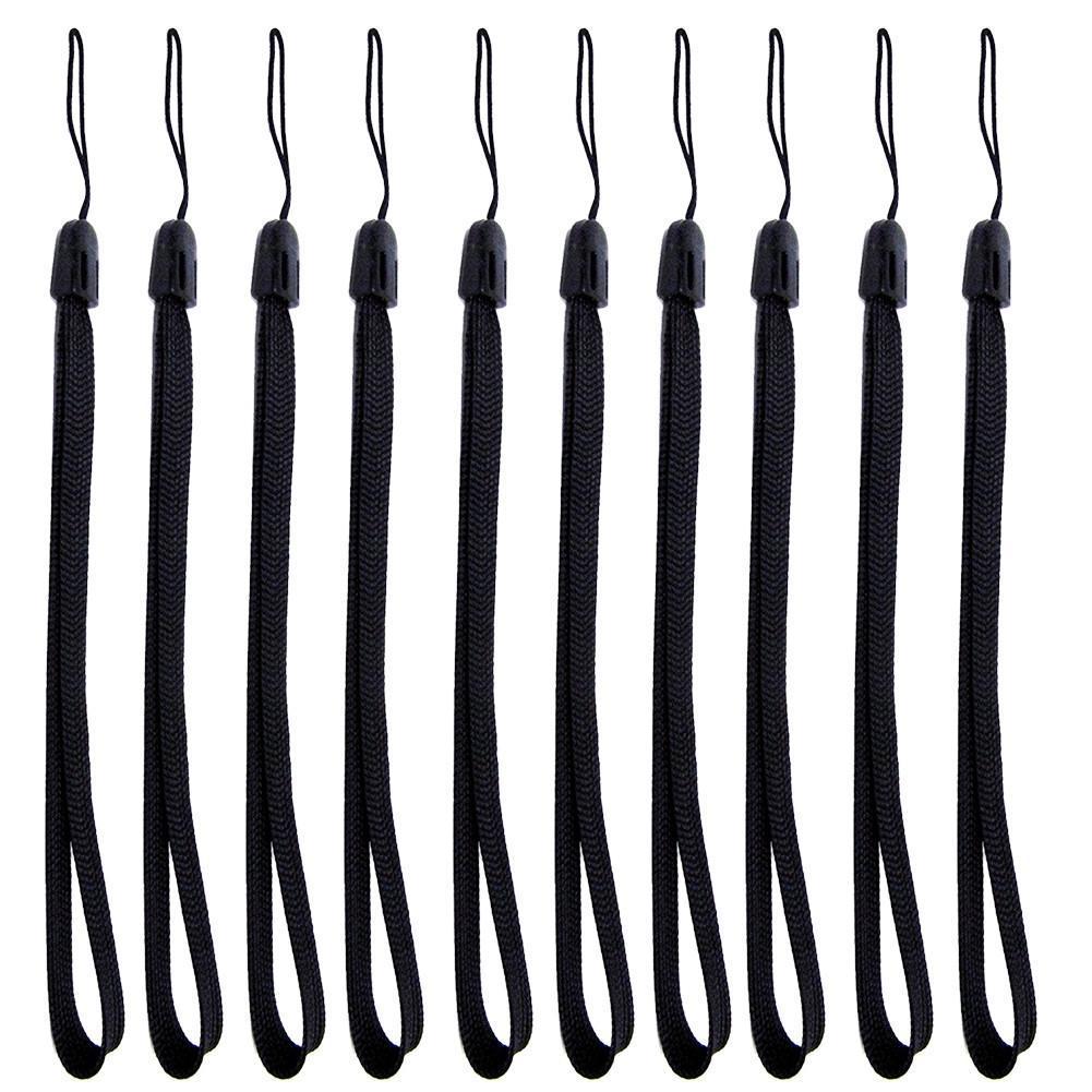 10pcs/set Lanyard Hand Wrist Strap Black Protective Wrist Strap Pine Rope Selfie Stick Lanyard Mobile Phone Strap Flashlight