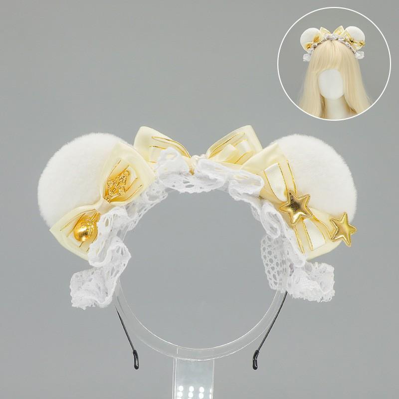 Handmade Kawaii Bear Ear Headband Lolita Fashion Cosplay Anime Girl Softie Style Hair Accessory