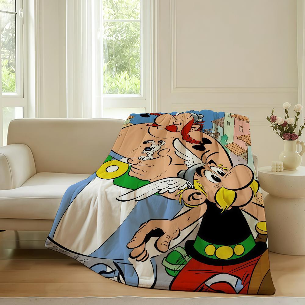 Cartoon Cute A-Asterix Blanket For Sofa Office Bed Plane Travel Sleep Read Relax Camping Soft And Warm