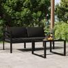 Day and Night - Day and Night Garden Furniture Set 3 Pieces and Anthracite Gray Aluminum Cushions