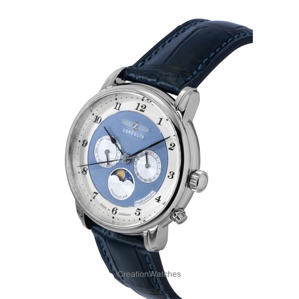 ZEPPELIN Friedrichshafen Blue Leather Strap Blue Dial Quartz 85363 Men's Watch