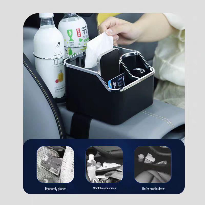 Multifunctional Car Tissue Holder & Storage Box - Cartoon Design