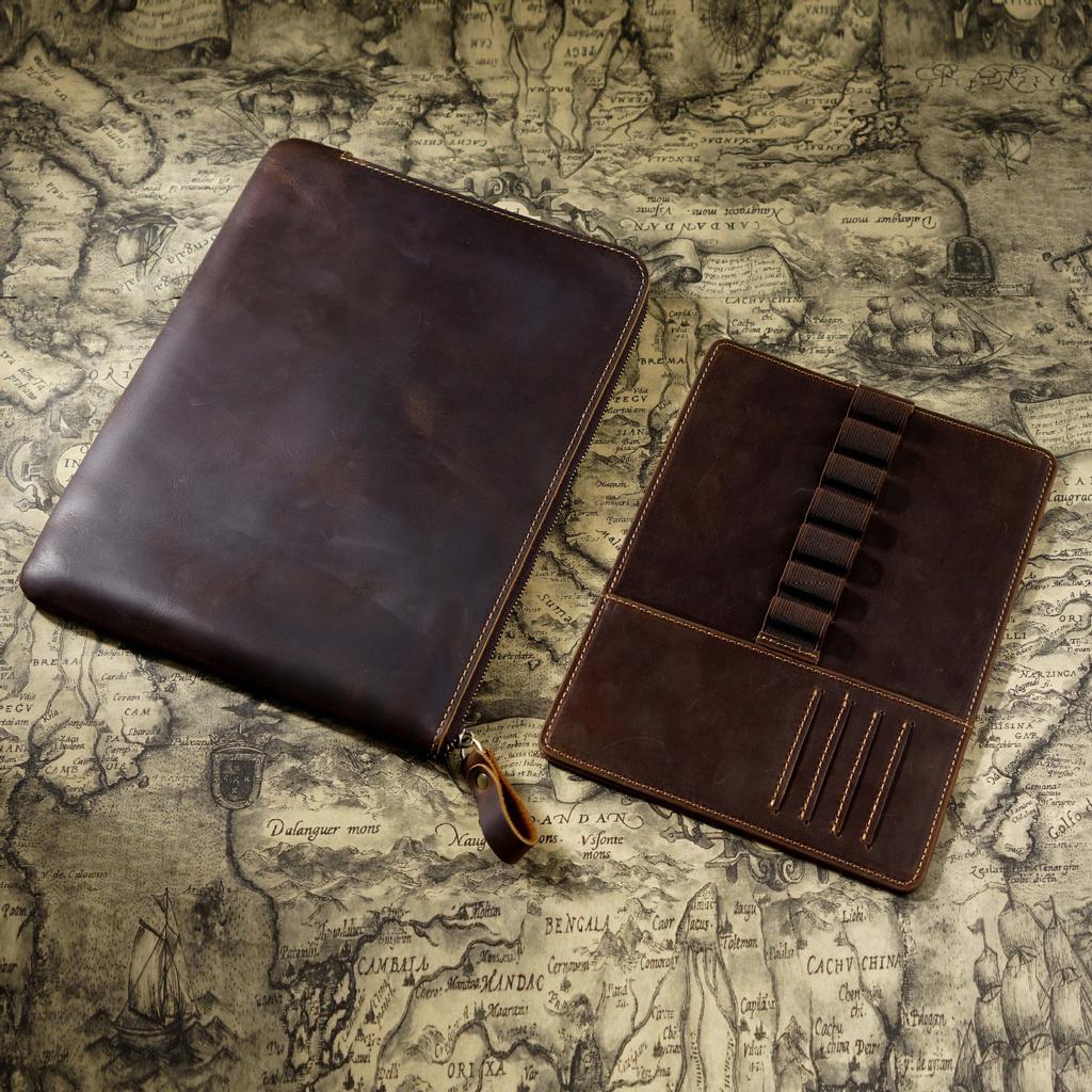 Full Grain Genuine Leather Pencil Pouch with Credit Card Slots Luxury Fountain Pen Sleeve School Office Luxury Gift Crafts