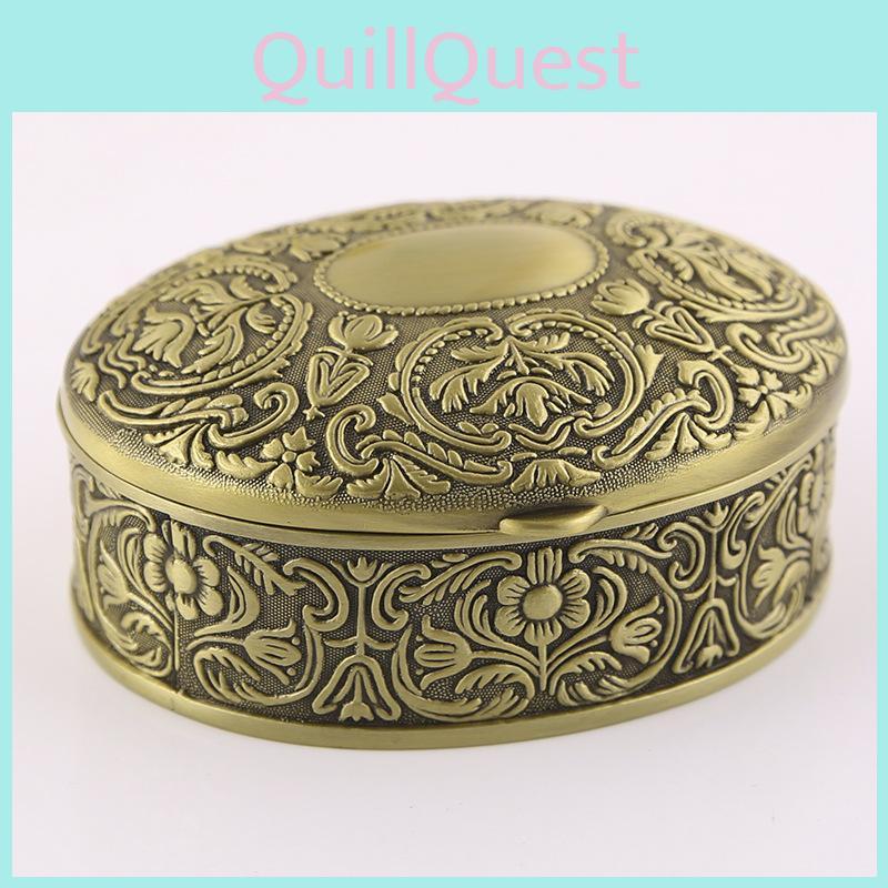 Vintage Style Small Jewelry Organizer With Floral Pattern For Bridal Gift And Travel Use