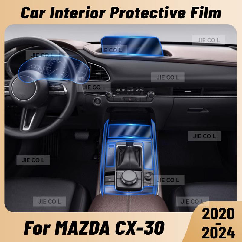 Anti-scratch Car Interior Center Console Media Dashboard Navigation TPU Protector Film For MAZDA CX-30     2024