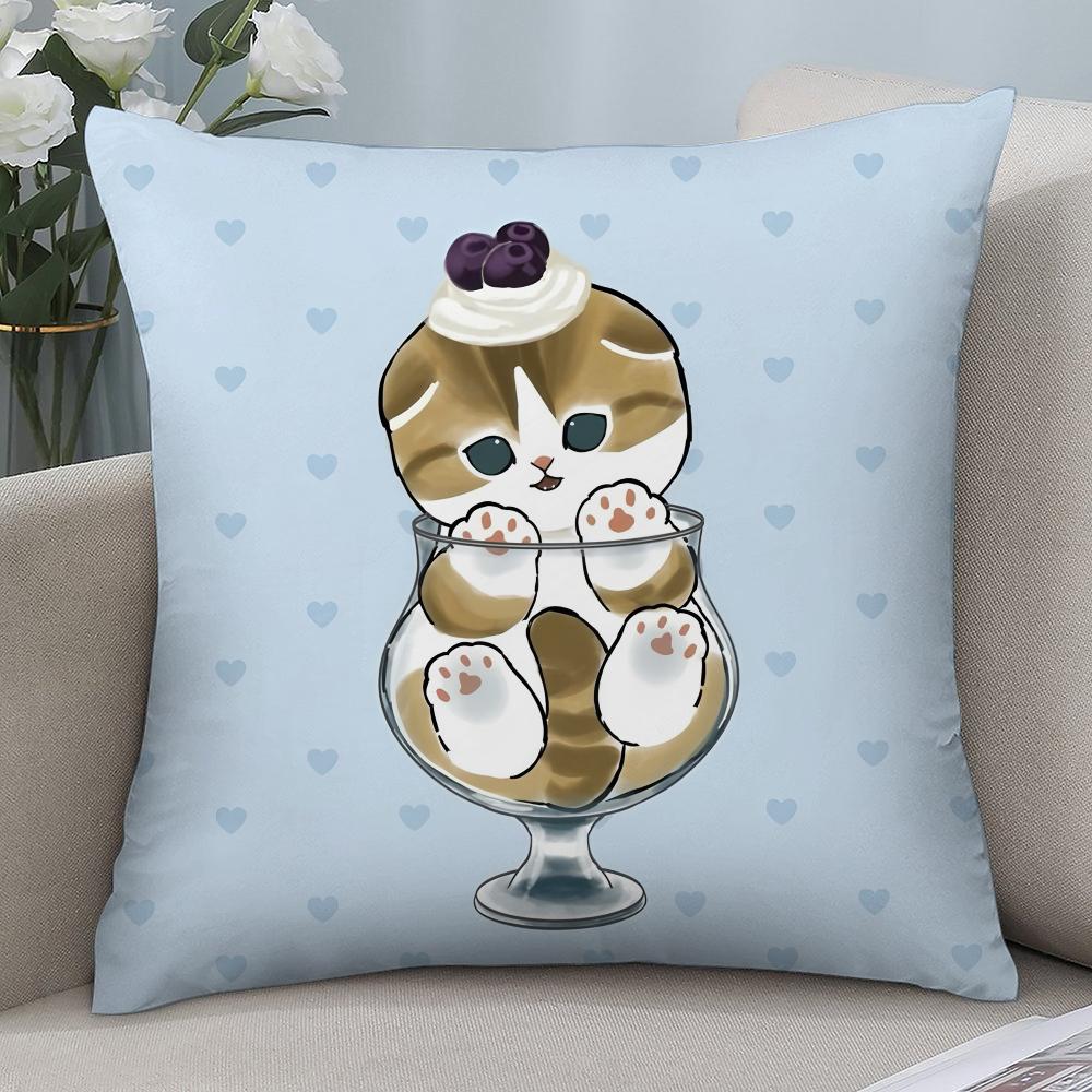 Cute M-mofusands Pillow Case Short Plush Pillow Covers Sofa Decorative Gift Home Double-sided Printing Cushion Cover