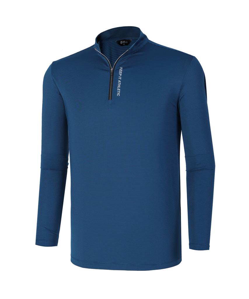2ELA Men'S Freeze-On Cooling Zip-Up Long Sleeve T-Shirt 5 Colors (Type B)