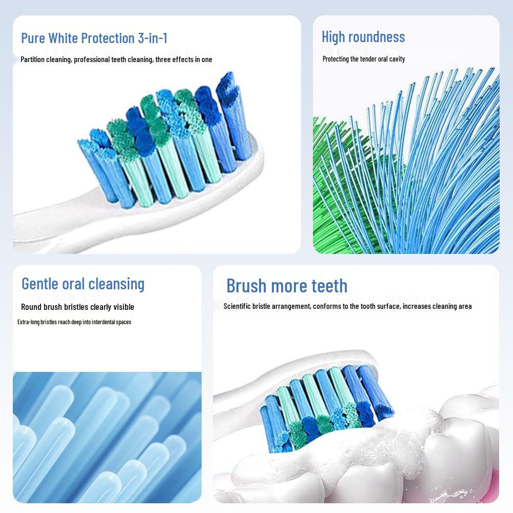 IT-959 Electric Toothbrush Replacement Head: High Rounding Rate, Soft Bristles for Gum Protection