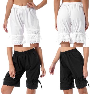 Vintage Underwear Shorts Lady Girl Ruffle Bow Bloomers Pants Historical Halloween Cosplay Costume