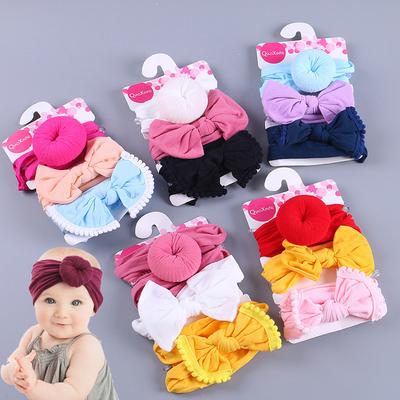 3 Adet Çocuklar Çiçek Kafa Bandı Kız Bebek Elastik Ilmek Aksesuarları Hairband Seti