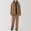 MUJI Men's Kapok Blend Canvas Wide-Leg Pants (Mustard, Size L)