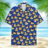 Lustige Neon-Gummiente Hawaiian-Hemd für Herren Galaxie Gelbe Ente Herren Hawaiianisches Lässiges Hemd mit Knöpfen Kurzarm-Hemd Tops