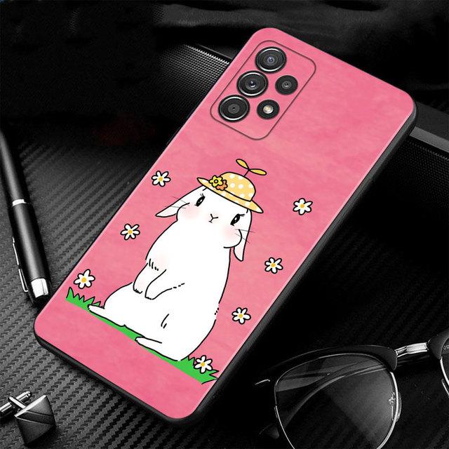 

Чехол для телефона Samsung Galaxy A73 A53 A71 A51 A41 A31 A33 A22 A12 A21s A13 A32 A52s A72 A52 A23 Flower Love Pink Cute Rabbit Samsung A32 4G