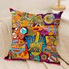Cambodian Buddha Print Cushion Cover Soft Plush Fabric DoubleSided Printed Sofa Cushion Cover for All Seasons Home Decor Gift