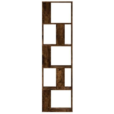 Bookshelf 5 Shelves Smoked Oak Finish 45 X 23.5 X 162.5 Cm Engineered Wood