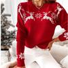 Women's Fashion  Winter Christmas Knitted Long Sleeve Round-Neck  Sweater