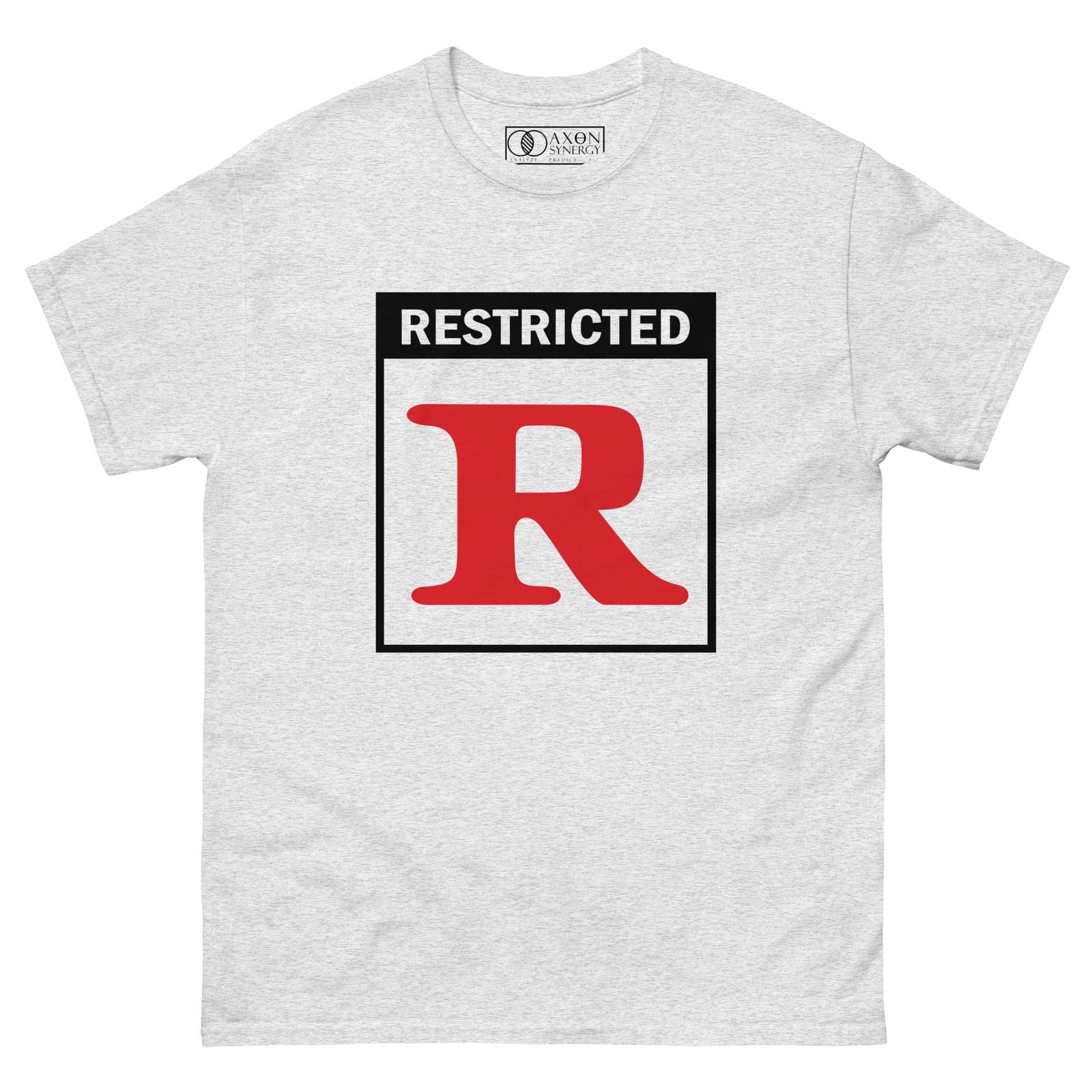 Unisex classic graphic Rated R tee 100% Cotton T-shirt Mens Tees Top XL