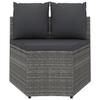 2 Piece Garden Sofa Set with Cushions Poly Rattan Gray