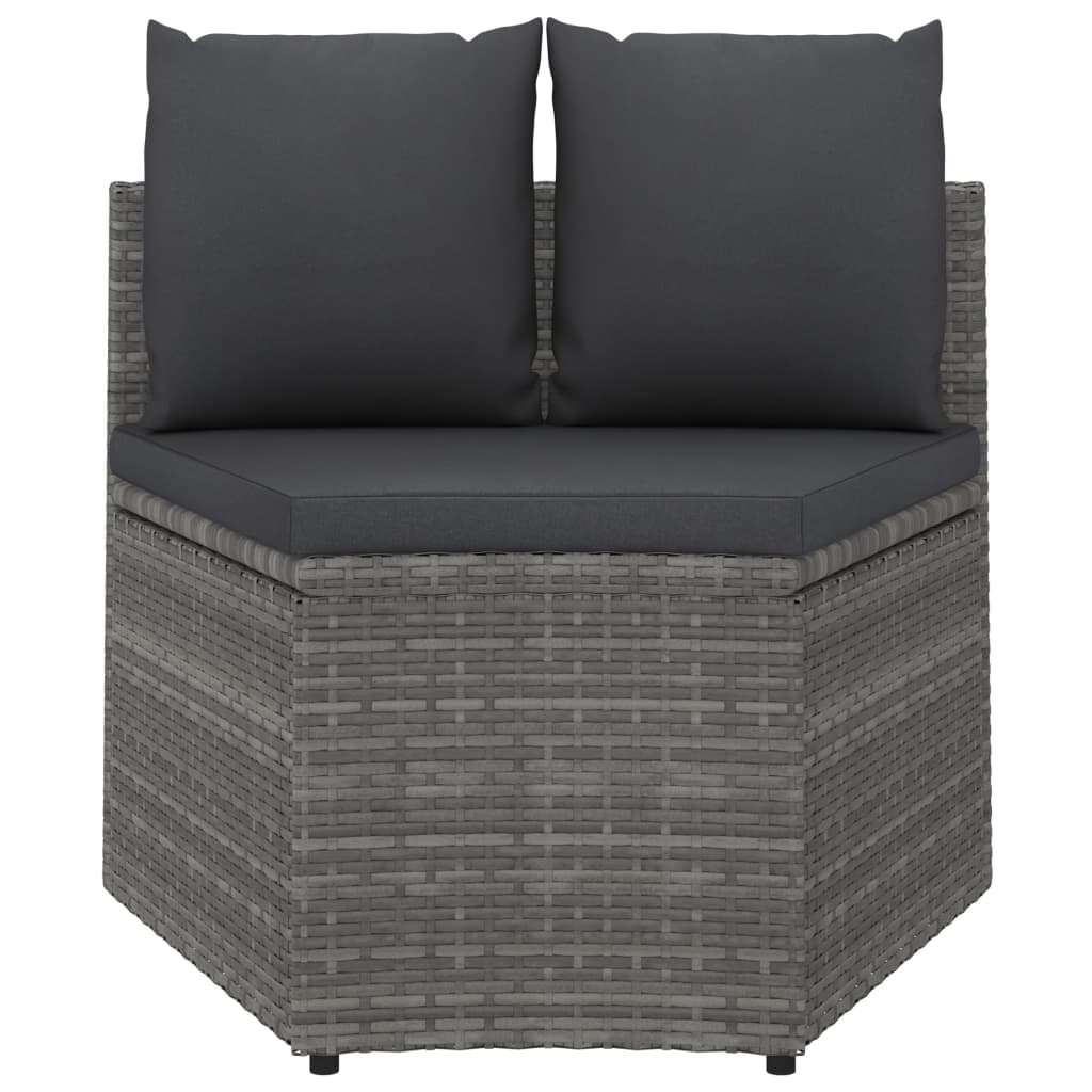 2 Piece Garden Sofa Set with Cushions Poly Rattan Gray