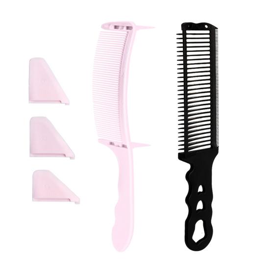 2 stk Barber Hårklipp Fade Kam Profesjonell Buet Plassering Blande Klippemaskin Kam Menn Kvinner Hårtrimmekam Frisørverktøy
