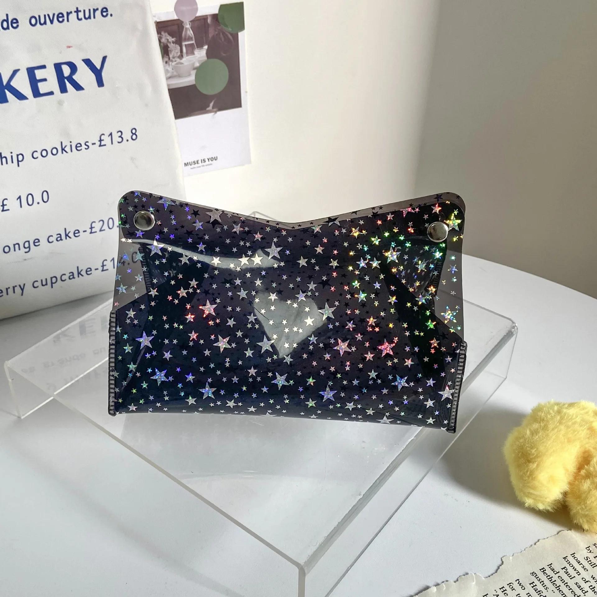 

Коробка для салфеток INS из Кореи, декоративная коробка для салфеток, чехол, прозрачный ПВХ-органайзер для салфеток, держатель для бумажных салфеток, сумки для хранения косметики, чехол