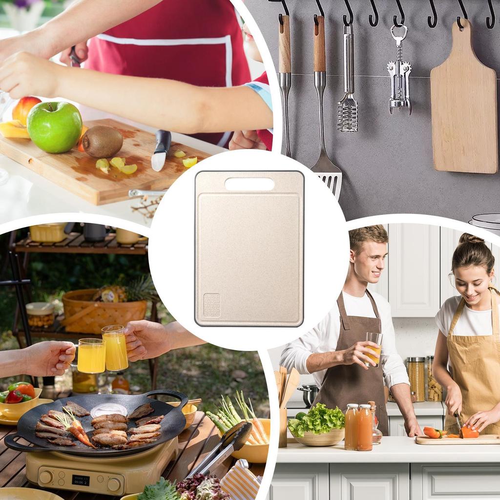 Food Cutting Board Non Slip Lightweight Food-Safe Thick Kitchen Tool Meal Prep Fruit Cheese Chopping Board For Home Dorm