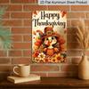 2D Flat, 1pc Thanksgiving Cartoon Bird Floral Aluminum Decorative Sign & Plaque, Thanksgiving Party Wall Decor, Dining Room Wall Art, Kitchen