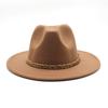 Woolen Jazz Hat Retro Classic Flat Hat Big Eaves Hat Top Hat Felt Hat