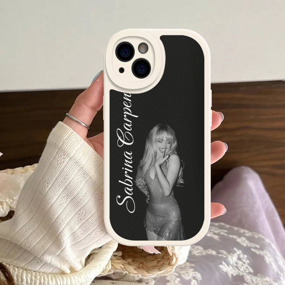 Singer S-Sabrina C-Carpenter Silicone Phone Case For iPhone 16 15 14 13 12 11 Pro Max Mini Leather Soft Cover