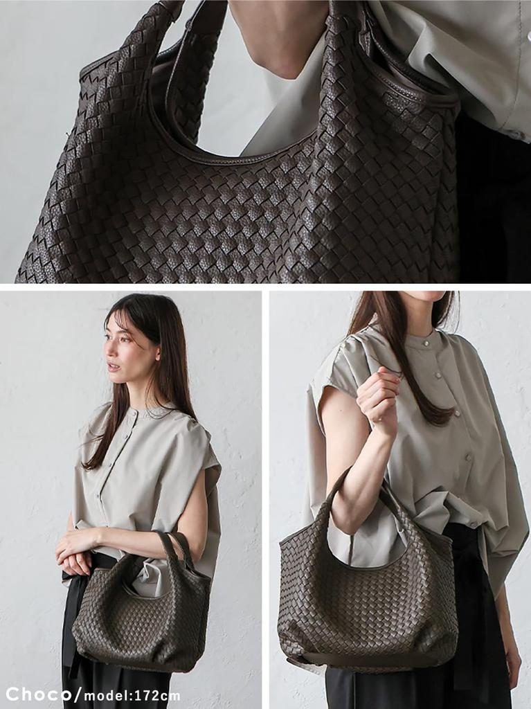 VITAFELICE Women's Mesh Balloon Tote Bag (sib-20076p) (Chocolate)