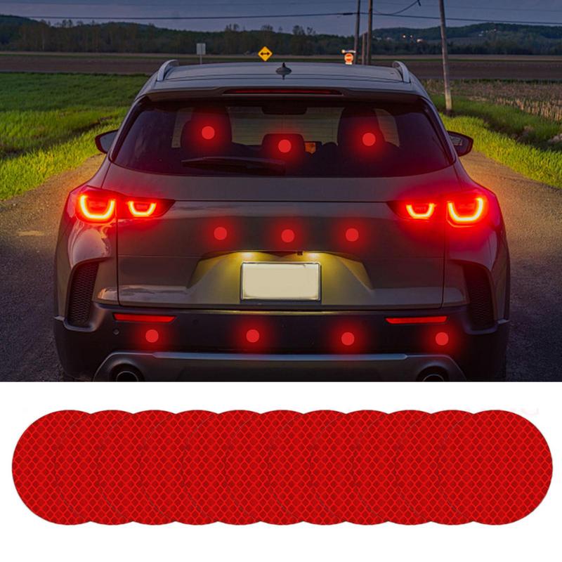 Safety Reflective Decals 10 Pieces Round Car Reflective Decal Reflector Tape 1.96 In Reflective Patch For Trucks Bicycles Motorc