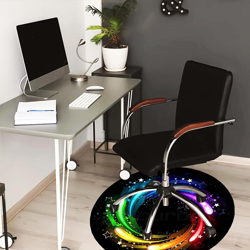 

1pc Office Carpet Chair Mats Colorful Swirl with Stars Vector Illustration Perfect for Decorating Office Chairss, Or Bedrooms.YDT577 80cm by 80cm