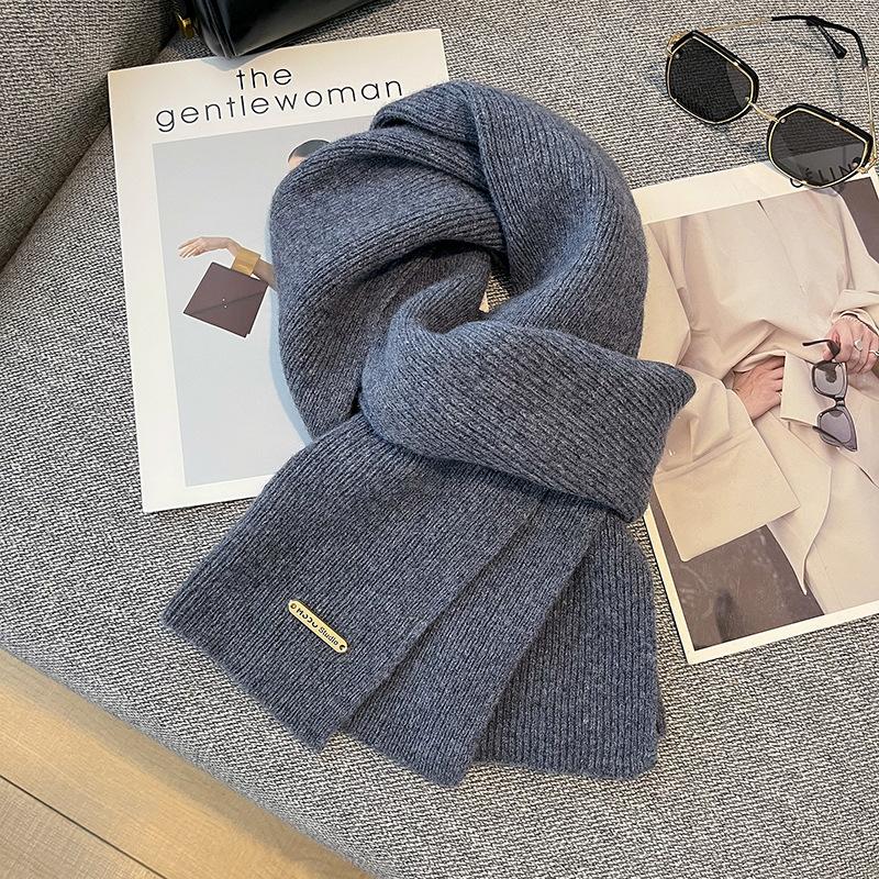 100 pure wool scarf wool camel beige warm knitted scarf versatile men's and women's scarves