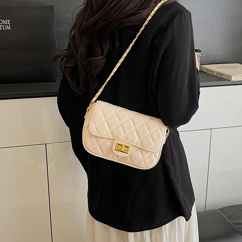 2025 Summer Mini Korean Chain Bag: Women's Quilted Embroidery Crossbody with Fragrant Style
