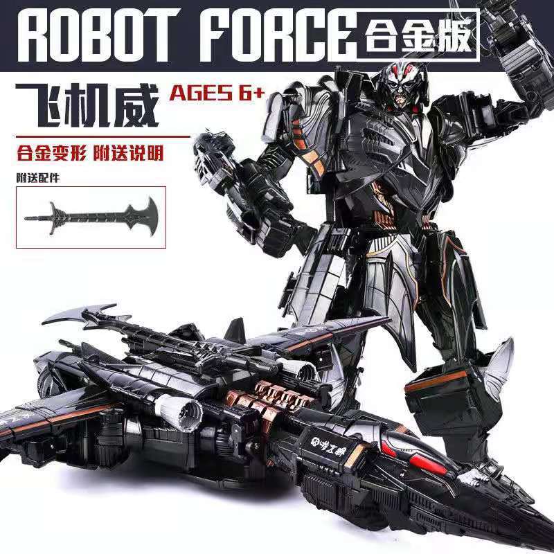 Giocattoli Trasformabili in Lega Wei Cavaliere Megatro Optimus Comandante 2 in 1 Modello Aereo Auto Robot Figure d'Azione Dettagliate Collezionabili Regalo