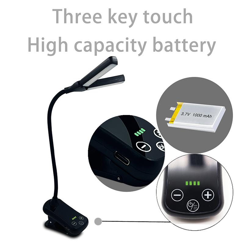 Wholesale 0.5W Led Bedside Reading Lights With Type-C Usb Rechargeable Mini Clip On Foldable Book Light For Reading In