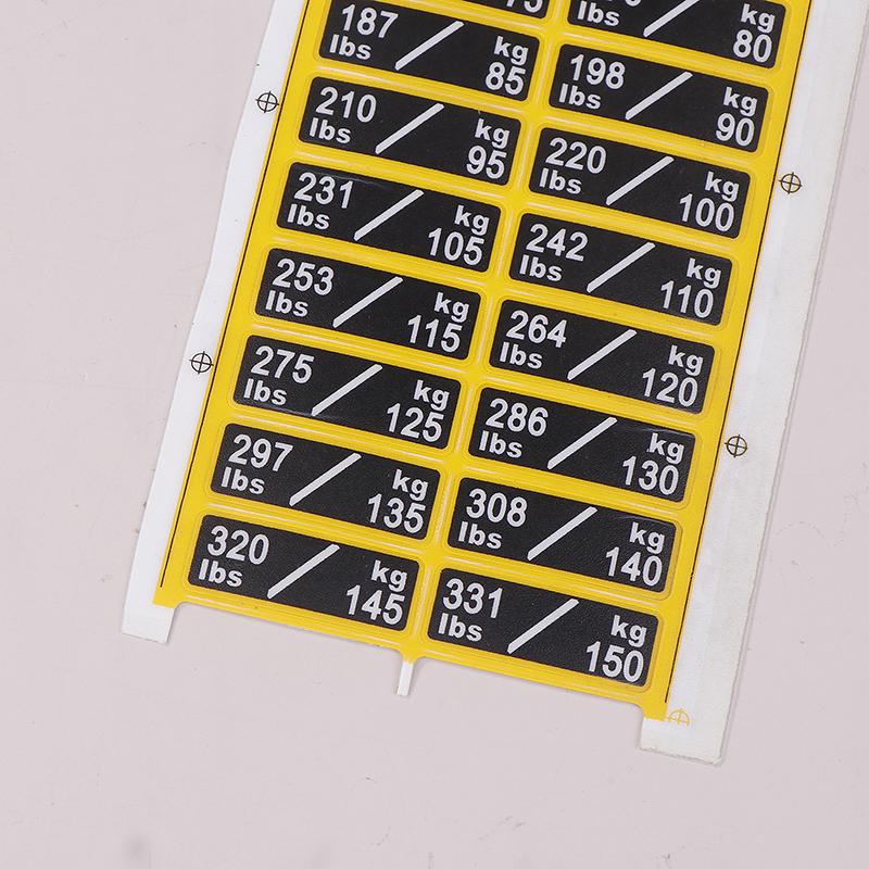 Weight Stack Labels 4.5Kg To 150Kg Black Background White Number Weight Stickers For Fitness Equipment Gym Strength Training