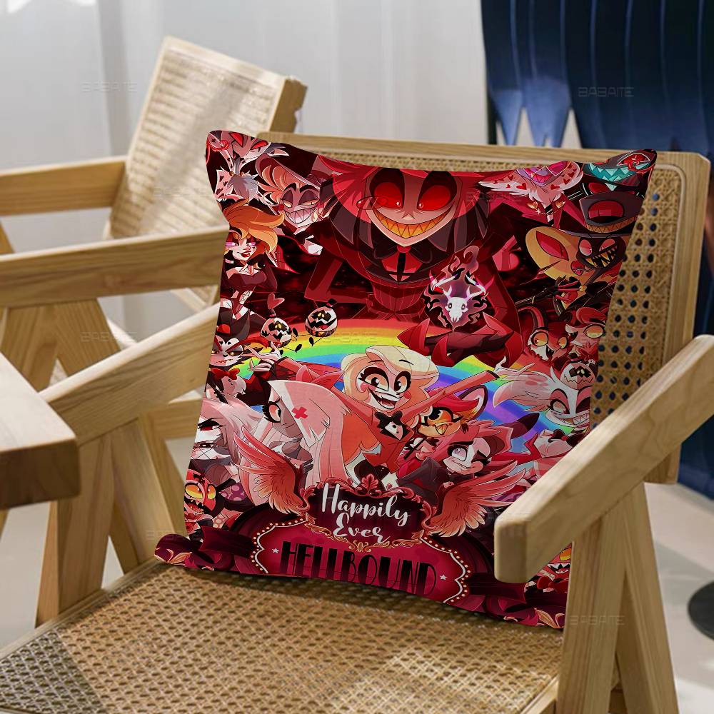 Cartoon H-Hazbin H-Hotels Pillow Gifts Home Office Furnishings Bedroom Sofa Car Cushion Cover Case 45x45cm