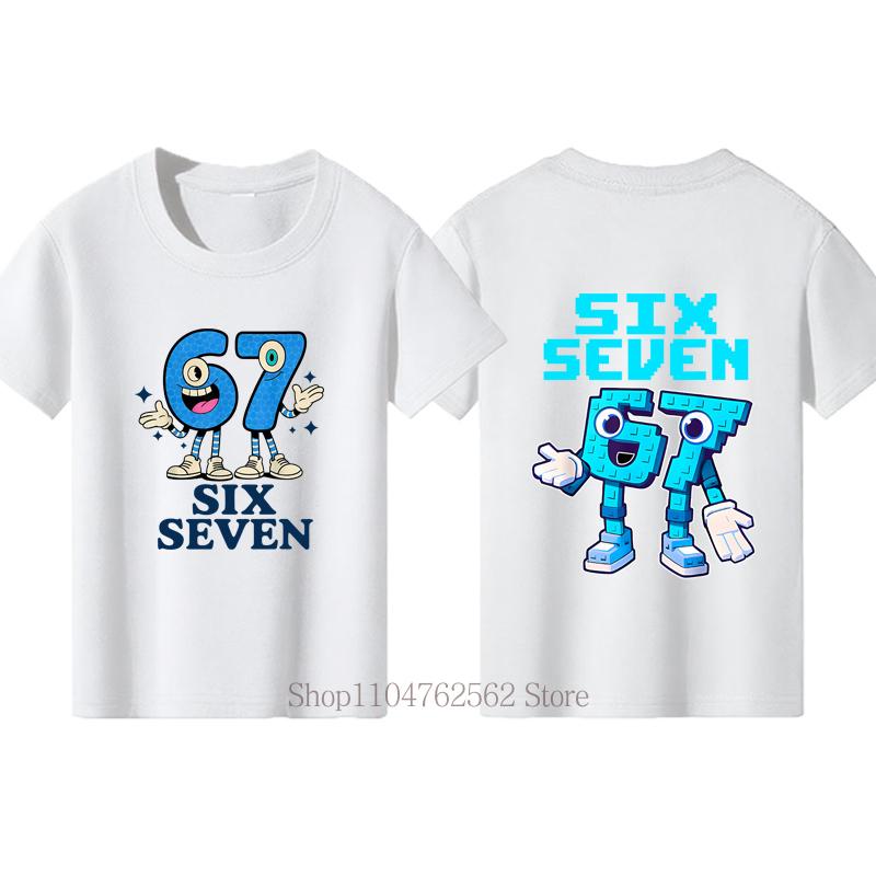 Six Seven Teenager Tshirts Summer Boys Girls Casual Fashion Colorful Short Sleeve Tops ONeck Children Tees Funny Kids Tshirts