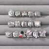Zircon Pearl Heart Bow Candy Flower Butterfly Italian Charm Links Fit 9mm Stainless Steel Bracelet Personalized DIY Making Gifts