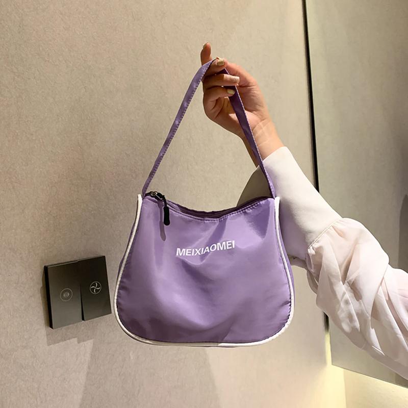 

Нейлоновые маленькие сумки через плечо для женщин, повседневная классическая сумка-хобо, простой дизайн, клатч, женские сумки под мышками