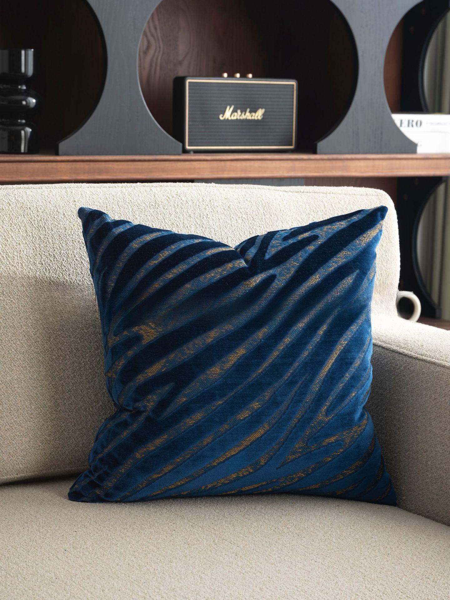 Housse de coussin 45x45cm Jacquard Luxe Léger Motif Géométrique Coussin de Lit Moderne Simple Chambre à Coucher Maison Housse de Coussin Personnalisée 45x45cm