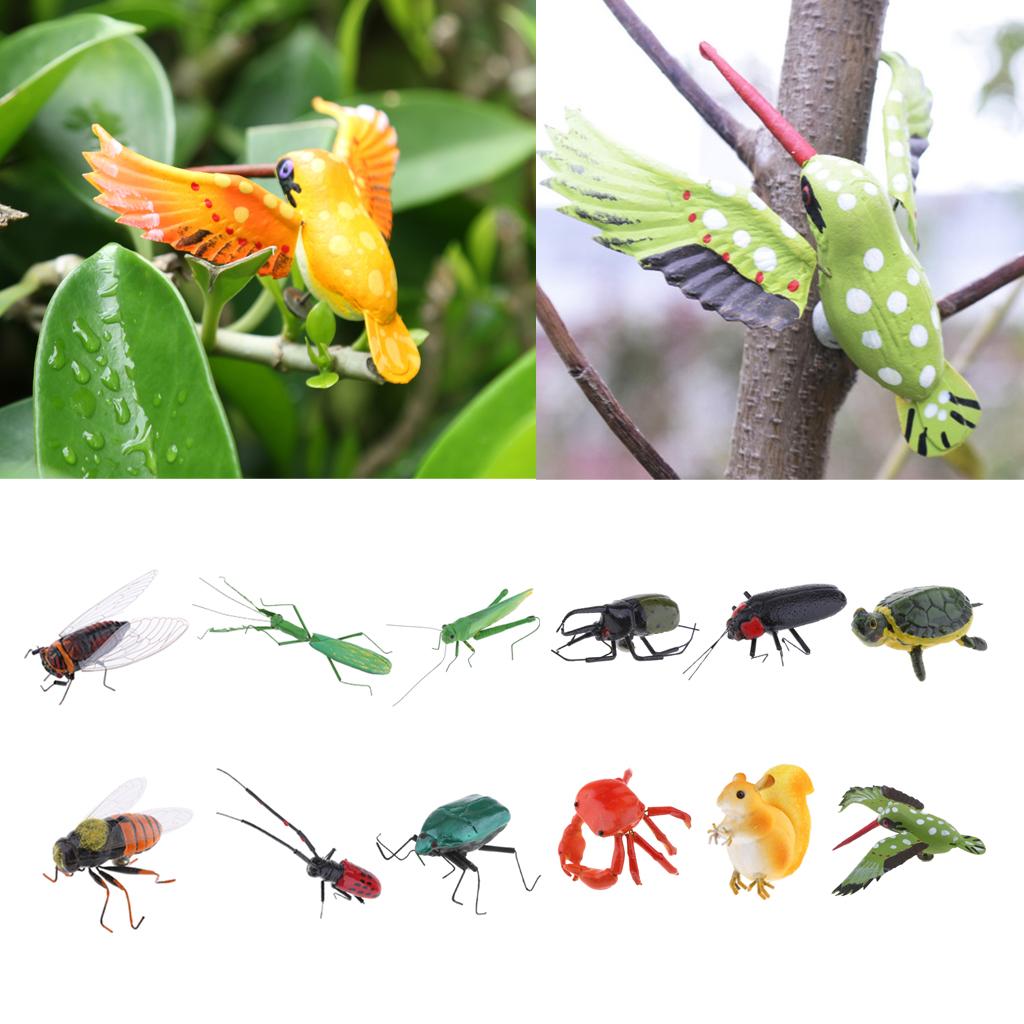 MagiDeal Artificial Lifelike Insects Model Cicada Figurines Home Garden Art Craft Decor DIY Tree Decor Kids Play Toy