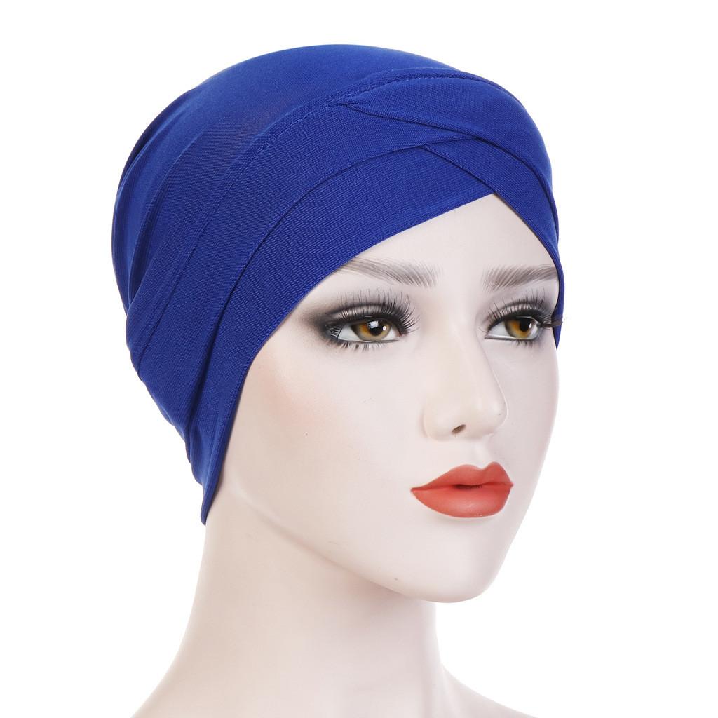Knitted Turban Cap With Cross Front Style For Women Summer Winter Fashion